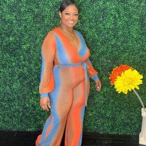 Color Stripe Jumpsuit